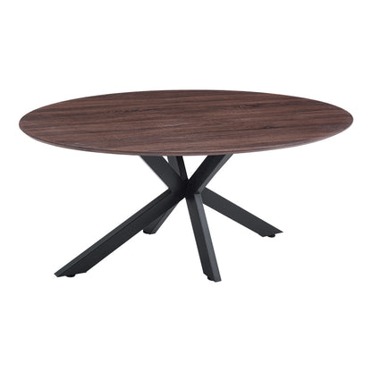 Table Makrey Walnut MDF - Black Metal Legs 180x90x75