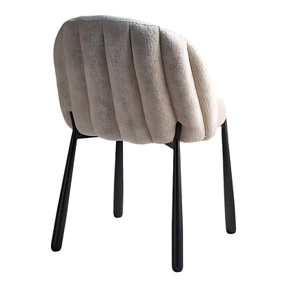 Chair Denna Fabric Beige-Black Metal Legs 52x60x85