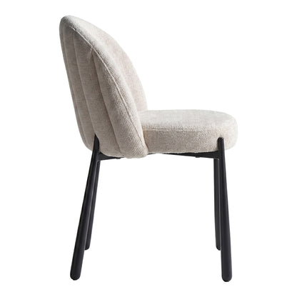 Chair Denna Fabric Beige-Black Metal Legs 52x60x85