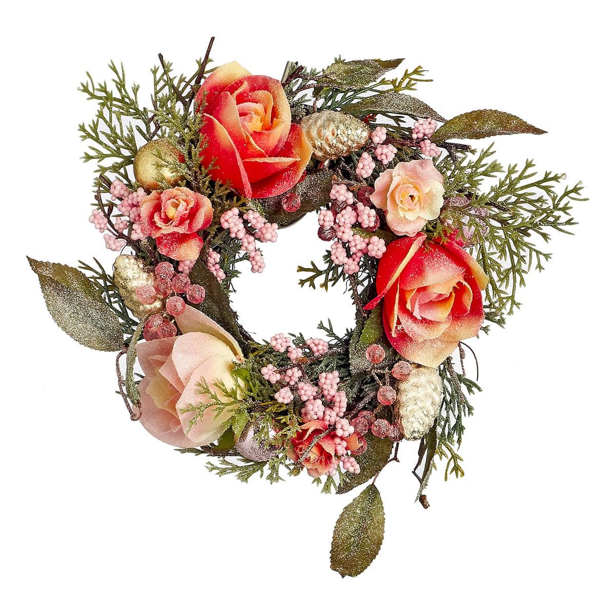 Στεφανάκι Χριστουγέννων Ροζ 20εκ