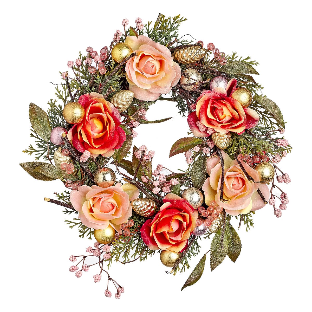 Στεφάνι Χριστουγέννων Ροζ 25εκ