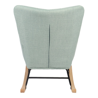 Κουνιστή Πολυθρόνα Jianna Μέντα Ύφασμα με Πόδι σε Φυσική Απόχρωση 79x64x89