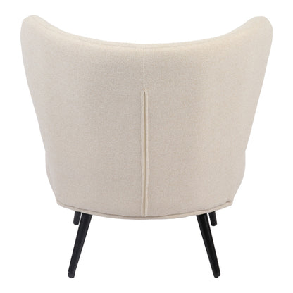 Πολυθρόνα Nagreta Κρεμ Ύφασμα με Μεταλλικό Πόδι σε Μαύρη Απόχρωση 77x73x74
