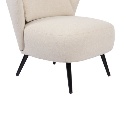 Πολυθρόνα Nagreta Κρεμ Ύφασμα με Μεταλλικό Πόδι σε Μαύρη Απόχρωση 77x73x74