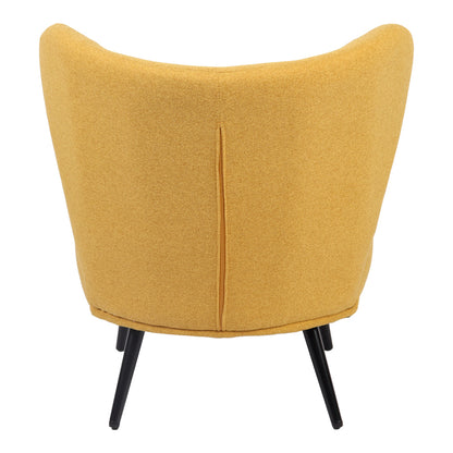 Πολυθρόνα Nagreta Κίτρινο Ύφασμα με Μεταλλικό Πόδι σε Μαύρη Απόχρωση 77x73x74