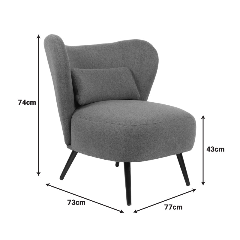 Πολυθρόνα Nagreta Κίτρινο Ύφασμα με Μεταλλικό Πόδι σε Μαύρη Απόχρωση 77x73x74