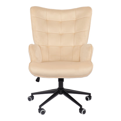 Καρέκλα Γραφείου Διευθυντή Lobima Περιστρεφόμενη Κρεμ Βελούδο 71x68x104
