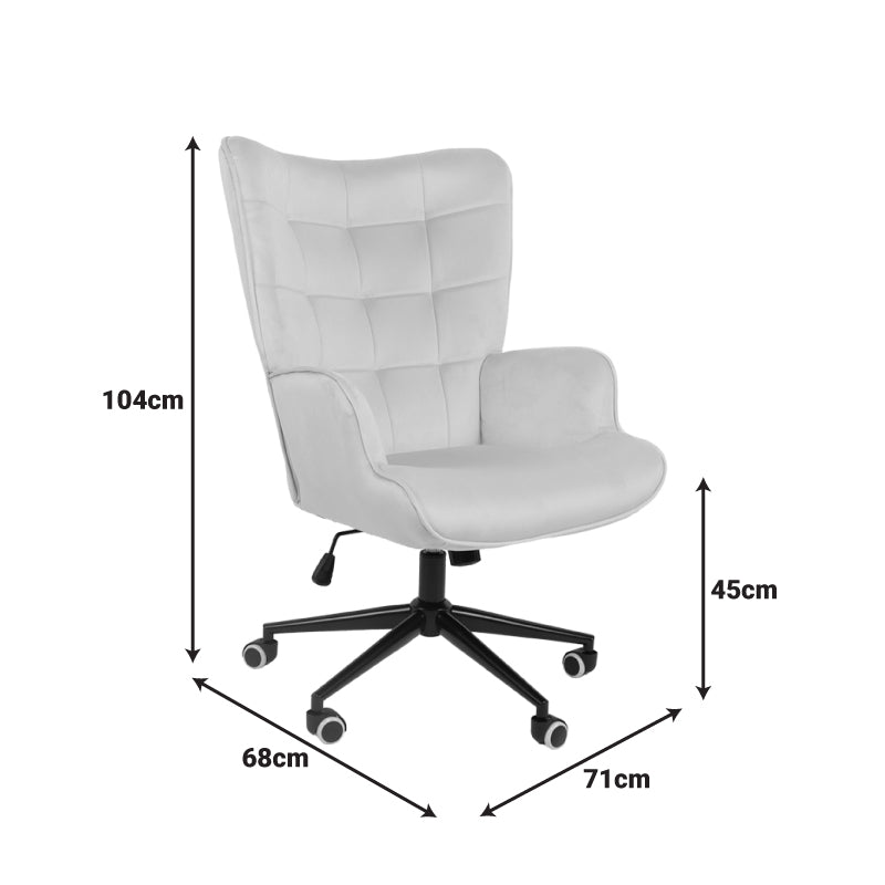 Καρέκλα Γραφείου Διευθυντή Lobima Περιστρεφόμενη Ανθρακί Βελούδο 71x68x104