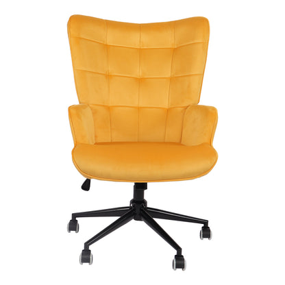 Καρέκλα Γραφείου Διευθυντή Lobima Περιστρεφόμενη Κίτρινο Βελούδο 71x68x104