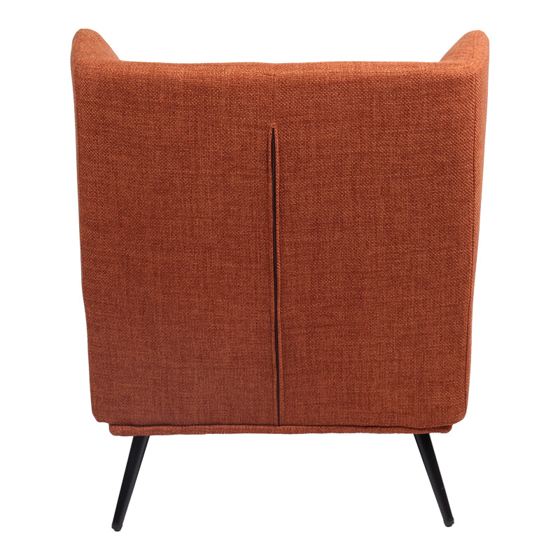 Πολυθρόνα Mareta Terracotta Ύφασμα με Πόδι σε Μαύρη Απόχρωση 83x80x99