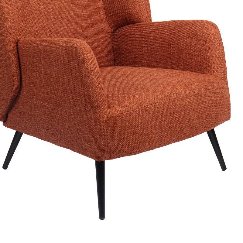 Πολυθρόνα Mareta Terracotta Ύφασμα με Πόδι σε Μαύρη Απόχρωση 83x80x99