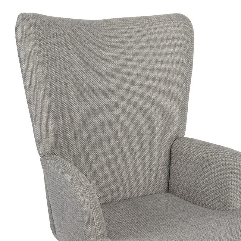 Gerlina Armchair-Bergere Light Grey Fabric with Natural Wood Legs 71x64x94