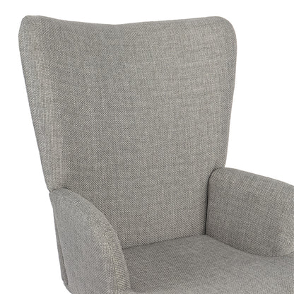 Gerlina Armchair-Bergere Light Grey Fabric with Natural Wood Legs 71x64x94