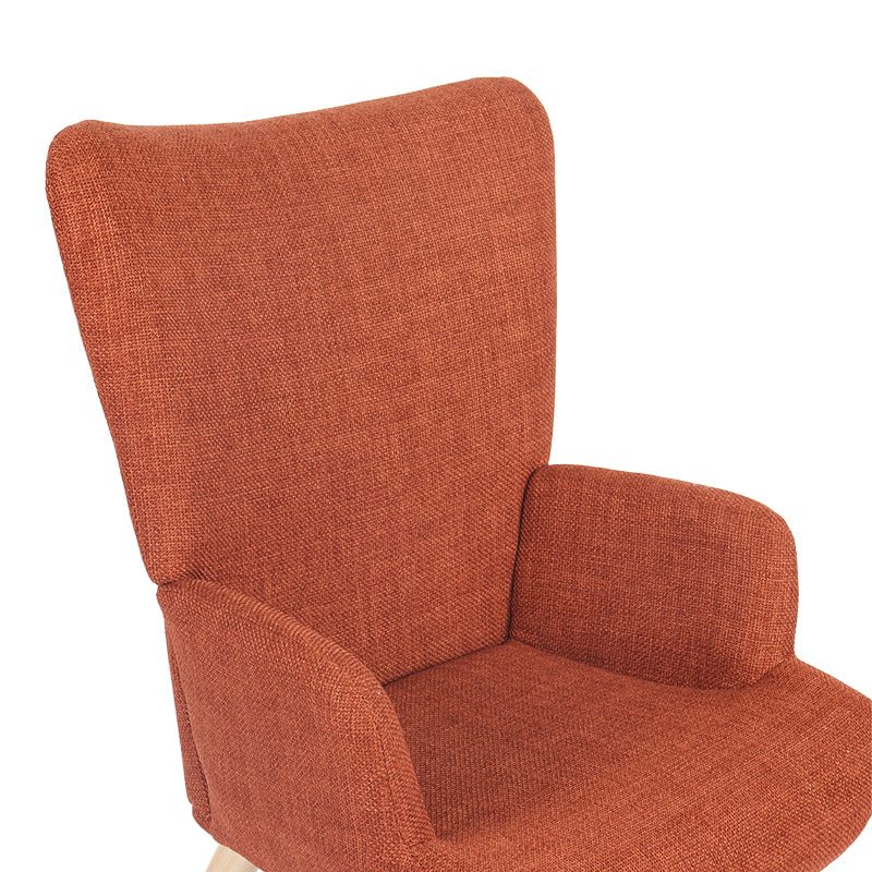 Armchair-Bergere Gerlina Terracotta Fabric with Natural Wood Legs 71x64x94