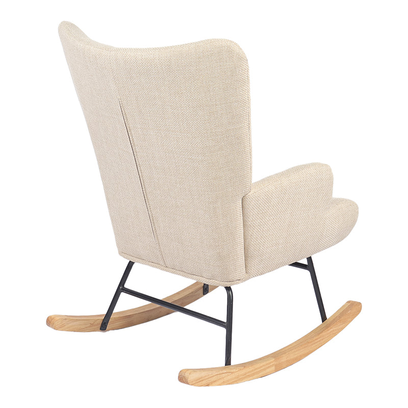 Jianna Rocking Armchair Cream Fabric with Natural Tone Legs 79x64x89