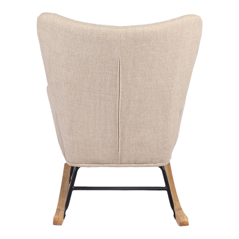Jianna Rocking Armchair Cream Fabric with Natural Tone Legs 79x64x89
