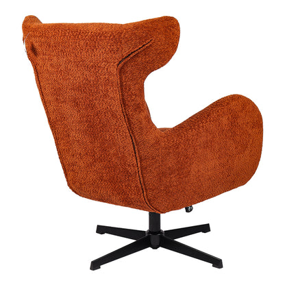 Swivel Armchair Zefrina Terracotta Fabric with Black Base 77x82x100-107