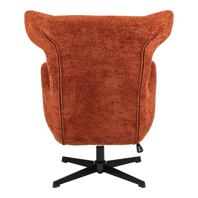 Swivel Armchair Zefrina Terracotta Fabric with Black Base 77x82x100-107