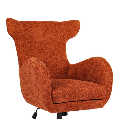 Swivel Armchair Zefrina Terracotta Fabric with Black Base 77x82x100-107