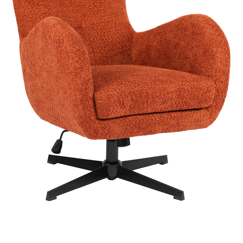 Swivel Armchair Zefrina Terracotta Fabric with Black Base 77x82x100-107