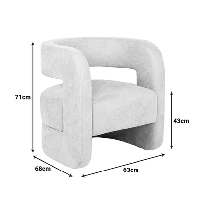 Armchair Coconda Beige Fabric 63x68x71