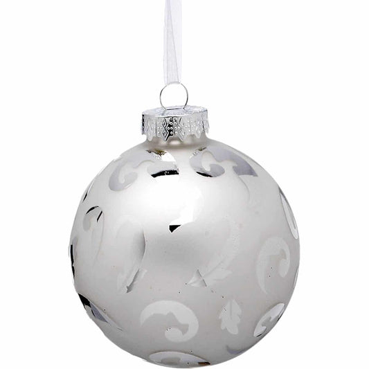 Μπάλα Γυάλινη Ασημί 9εκ S/3