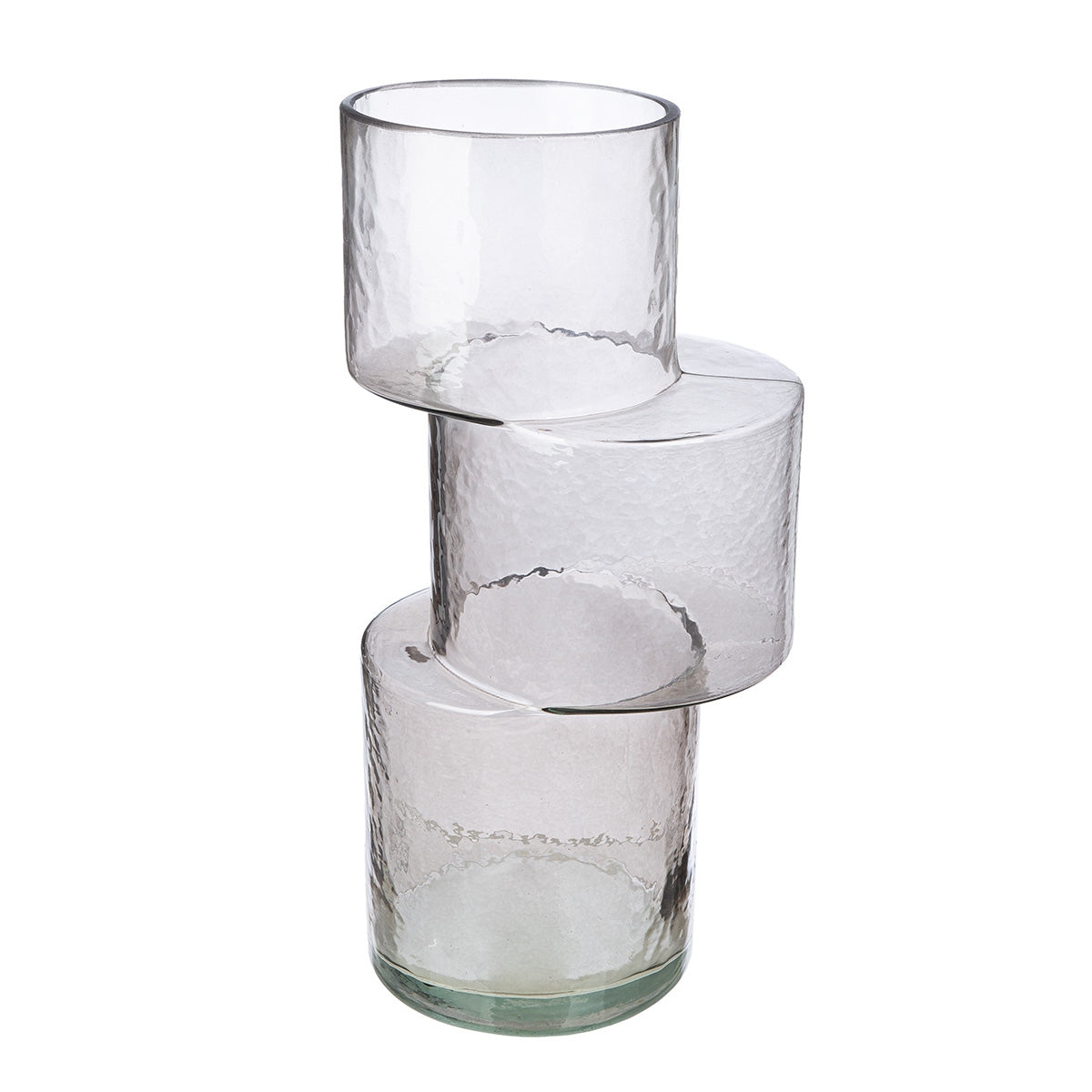 Βάζο "Levels" Γυάλινο Γκρι 13.5x11.5x28.5