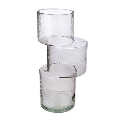 Βάζο "Levels" Γυάλινο Γκρι 13.5x11.5x28.5