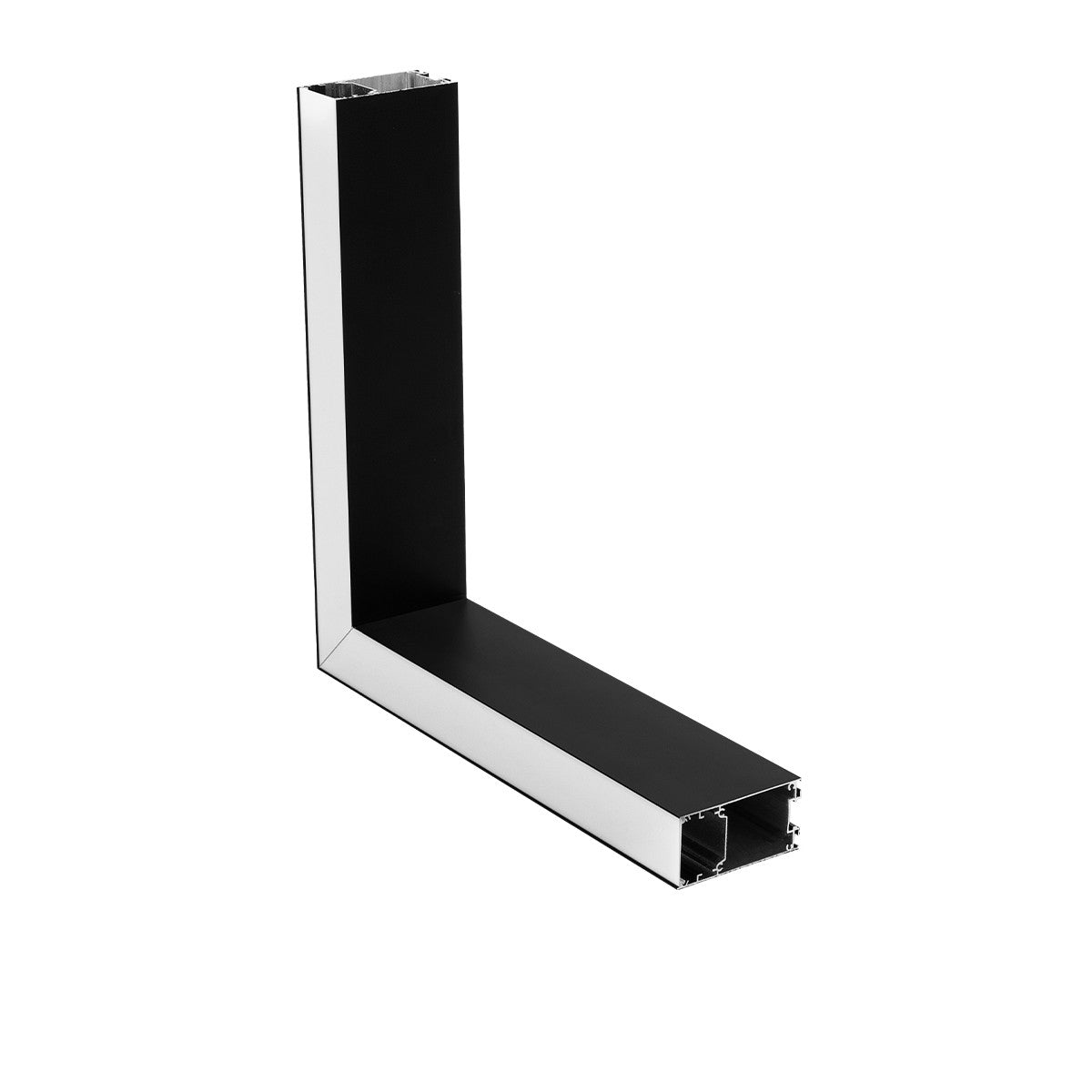 ALP-CORNER-SIDE90 LUMILINE 61767 Επιφανειακό / Κρεμαστό Προφίλ Αλουμινίου Γωνία με Λευκό Γαλακτερό Πατητό Κάλυμμα για Ταινίες LED IP20 - Μαύρο Ματ - Μ30 x Π3.5 x Υ7cm