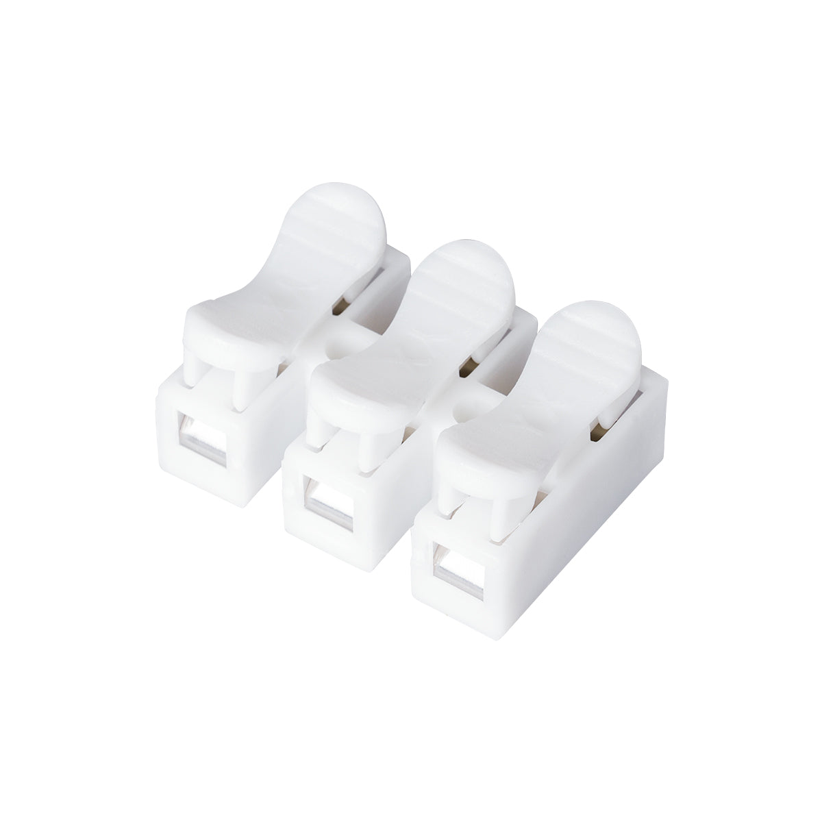 FAST-CONNECT 69906 Τριπλή Κλέμα Ταχείας Σύνδεσης & Διακλάδωσης Καλωδίων - 3 x Είσοδοι & 3 x Έξοδοι με Συμβατή Διατομή Καλωδίων 0.2mm² έως 1mm² - 250V 2A Max - Μ2 x Π2.7 x Υ1.9cm - Λευκό - Πακέτο 20 Τεμαχίων