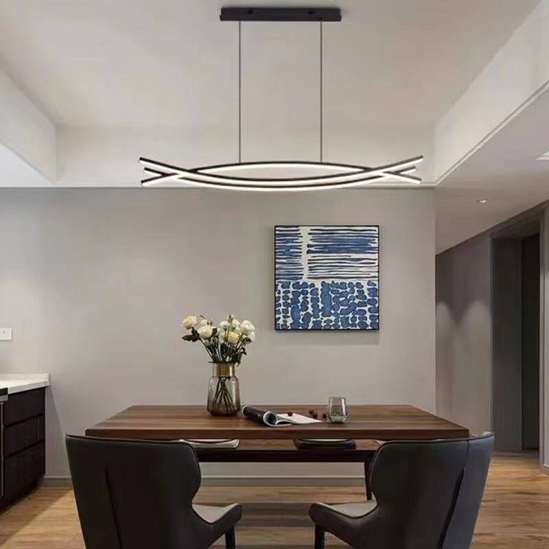 Black LED Light Fixture 3CCT Dimmable by Remote Control 48W 4400lm