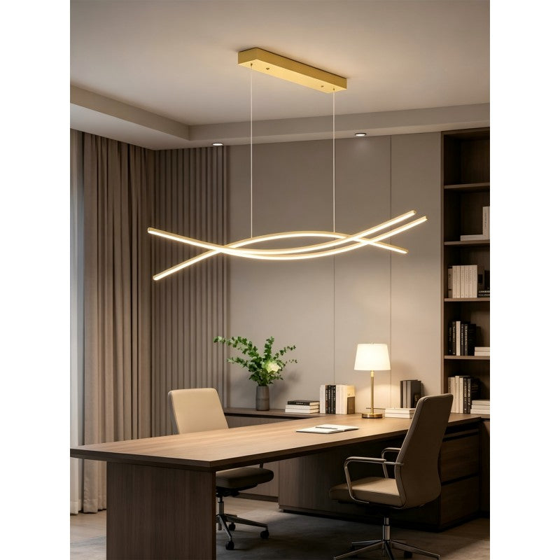 Gold LED Light Fixture 3CCT Dimmable by Remote Control 48W 4400lm