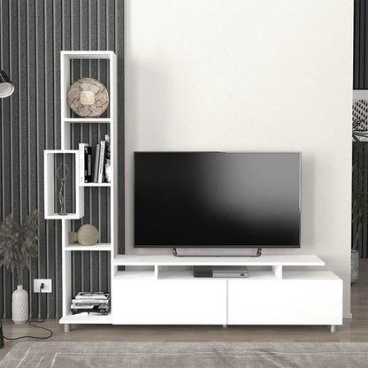 Tulip TV Unit Made of Melamine Color White 160x29.5x160