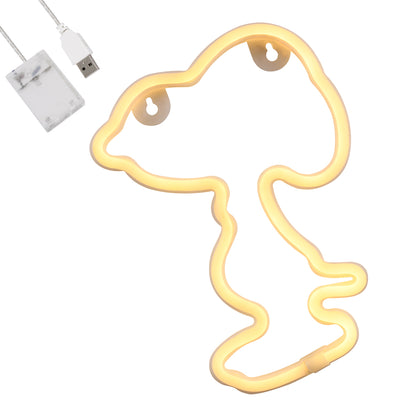 78578 Φωτιστικό Ταμπέλα Φωτεινή Επιγραφή NEON LED Σήμανσης SNOOPY 5W με Καλώδιο Τροφοδοσίας USB - Μπαταρίας 3xAAA (Δεν Περιλαμβάνονται) - Θερμό Λευκό 2700K