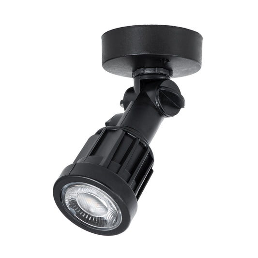 GARDENINI 61546 Επιφανειακό Φωτιστικό Σποτ Κήπου LED 5W 650lm 38° DC 24V IP68 Υψηλής Αντοχής ABS IK06 Φ7 x Υ14.5cm - Θερμό Λευκό 2700K Dimmable - Μαύρο - Bridgelux Chip - 3 Years Warranty