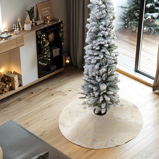 Ποδιά Δέντρου Ζακάρ Καρυοθραύστης με Χρυσό Λούρεξ 90εκ