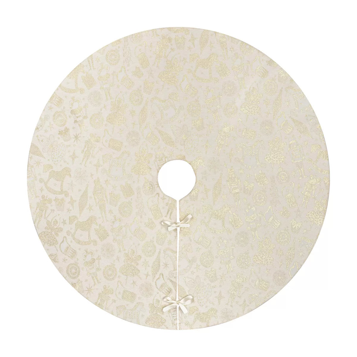 Ποδιά Δέντρου Ζακάρ Καρυοθραύστης με Χρυσό Λούρεξ 90εκ