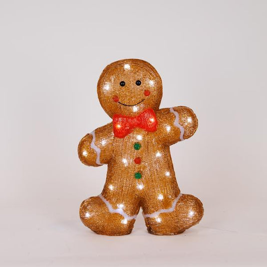 ΑΚΡΥΛΙΚΟΣ GINGERBREAD ΜΕΤΑΣΧΗΜΑΤΙΣΤΗ 40 ΛΕΥΚΑ LED ΠΡΟΕΚΤΑΣΗ ΠΑΡΟΧΗΣ 5m IP44 28x8x37