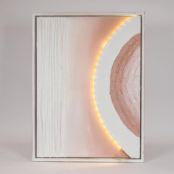 ΠΙΝΑΚΑΣ ΚΑΜΒΑΣ ΜΕ LED LIGHT ΑΝΑΓΛΥΦΟΣ ΜΠΕΖ - ΛΕΥΚΟΣ 60x5x80