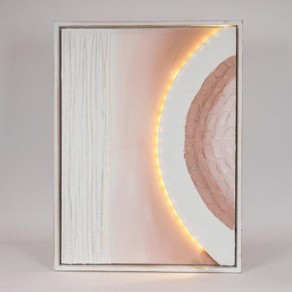 ΠΙΝΑΚΑΣ ΚΑΜΒΑΣ ΜΕ LED LIGHT ΑΝΑΓΛΥΦΟΣ ΜΠΕΖ - ΛΕΥΚΟΣ 60x5x80