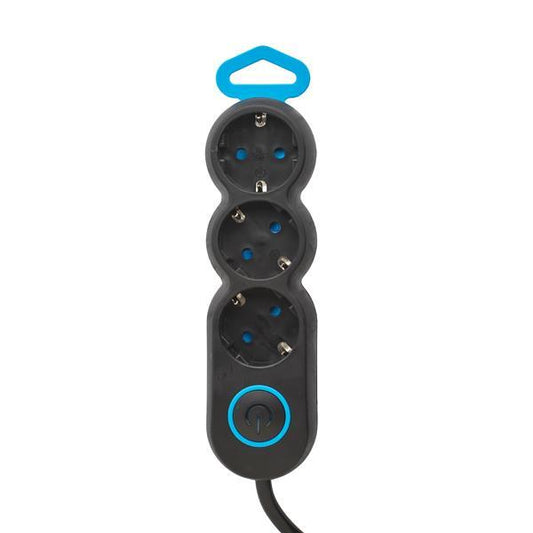 ΠΟΛΥΠΡΙΖΟ 3 ΘΕΣΕΩΝ ΜΕ ΚΑΛΩΔΙΟ ΟΒΑΛ ΚΑΙ ΔΙΑΚΟΠΤΗ 3X15mm 15m ΜΑΥΡΟ ΜΕ ΠΡΟΣΤΑΣΙΑ ΕΠΑΦΩΝ