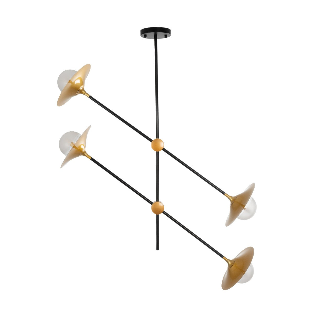 JOLIET 999-0044 Μοντέρνο Φωτιστικό Οροφής Πλέγμα Πολύφωτο 4 x G9 IP20 Μαύρο & Χρυσό Μέταλλο - Μ93 x Π20 x Υ106