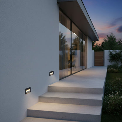 STEPART KLV-101-0080 Χωνευτό Φωτιστικό Σκαλοπατιού / Διαδρόμου LED 3W 375lm 45° AC 220-240V Αδιάβροχο IP65 Θερμό Λευκό 2700K - Lumileds SMD Chip & TÜV SÜD Driver - Μαύρο Ματ - Μ10.5 x Π4.5 x Υ6 / Q9.12 x 4.49