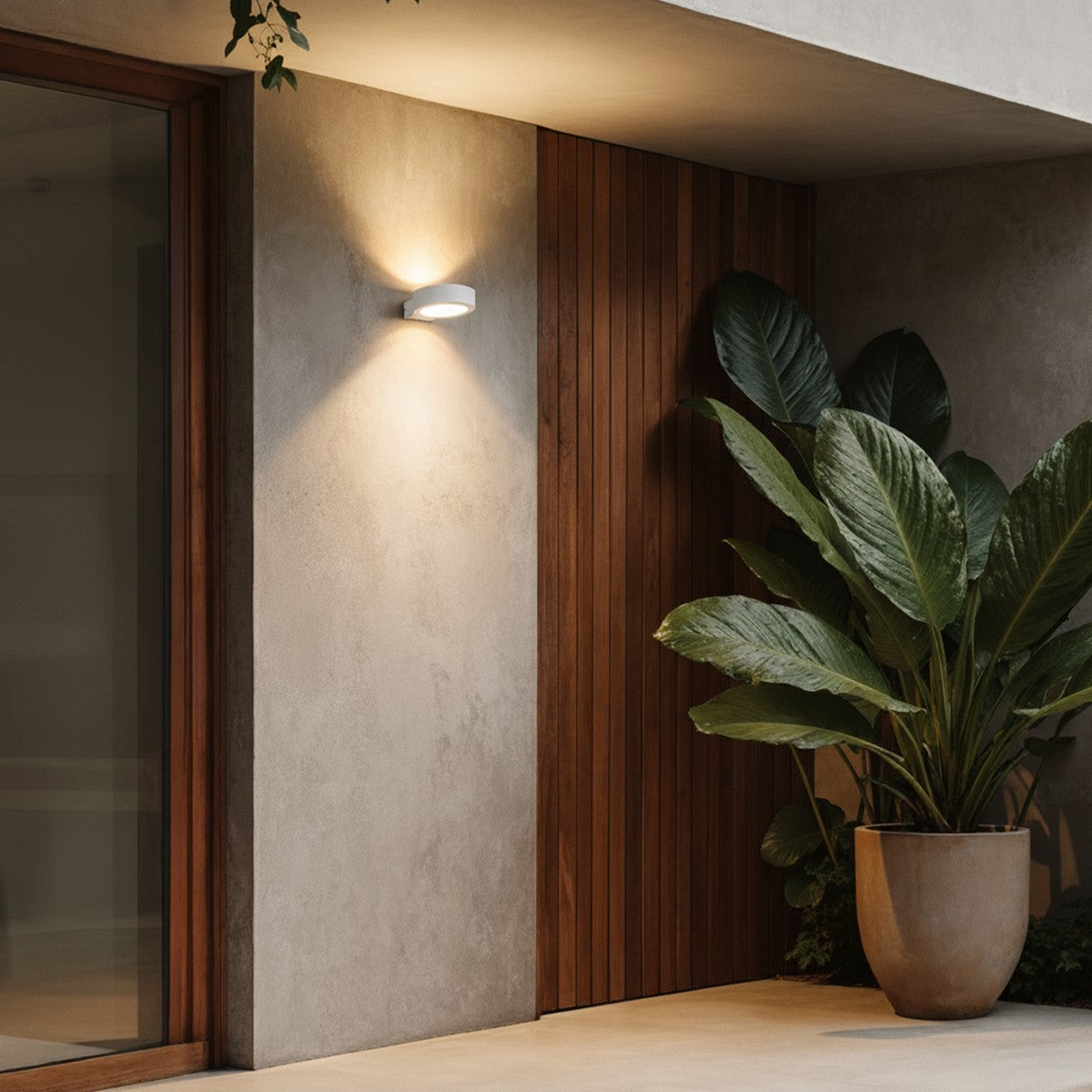 AURA KLV-101-0115 Φωτιστικό Τοίχου / Απλίκα LED 7W 875lm 45° AC 220-240V Αδιάβροχο IP65 Θερμό Λευκό 2700K - Bridgelux COB Chip & TÜV SÜD Driver - Λευκό Ματ - Μ15 x Π13 x Υ4.5