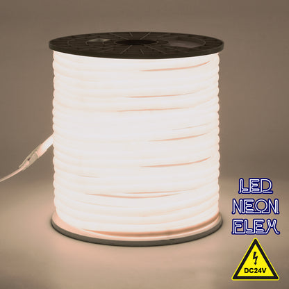 70581 TUBE 360° Degree Neon Flex Epistar LED SMD 2835 1m 12W/m 120LED/m 1284lm/m 360° DC 24V Αδιάβροχη IP68 Φυσικό Λευκό 4500K Dimmable