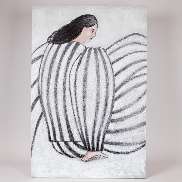 ΠΙΝΑΚΑΣ ΚΑΜΒΑΣ ΓΥΝΑΙΚΑ ΛΕΥΚΟΣ - ΜΑΥΡΟΣ 60x3.8x90