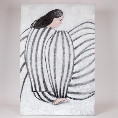 ΠΙΝΑΚΑΣ ΚΑΜΒΑΣ ΓΥΝΑΙΚΑ ΛΕΥΚΟΣ - ΜΑΥΡΟΣ 60x3.8x90