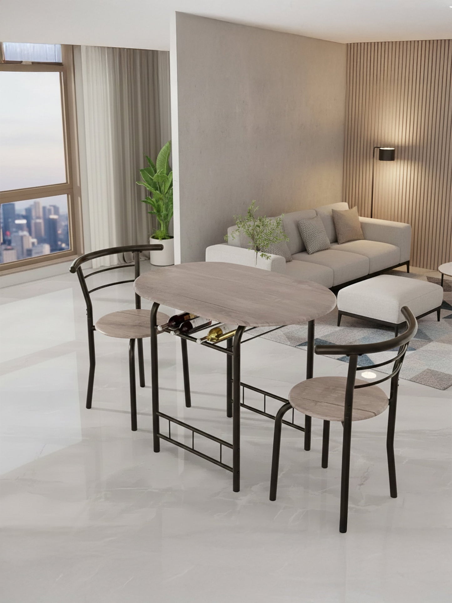 Dining Set Travis Natural Dark