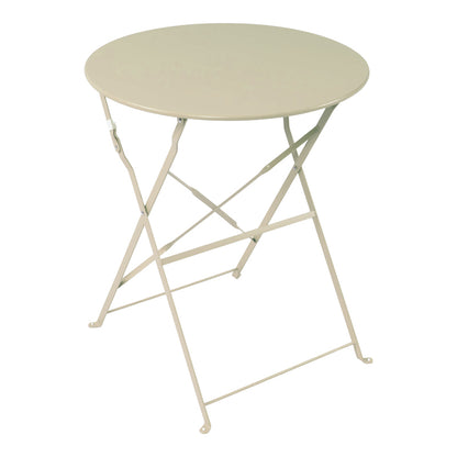 Τραπεζι Bistro Μεταλλικό Αναδιπλούμενο σε Μπεζ Απόχρωση Φ60x71
