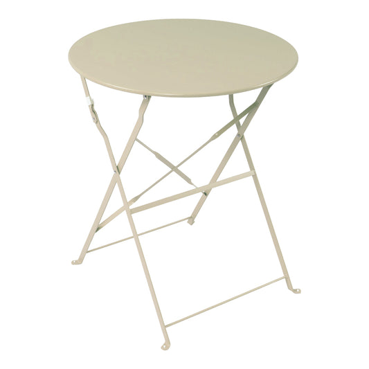 Τραπεζι Bistro Μεταλλικό Αναδιπλούμενο σε Μπεζ Απόχρωση Φ60x71